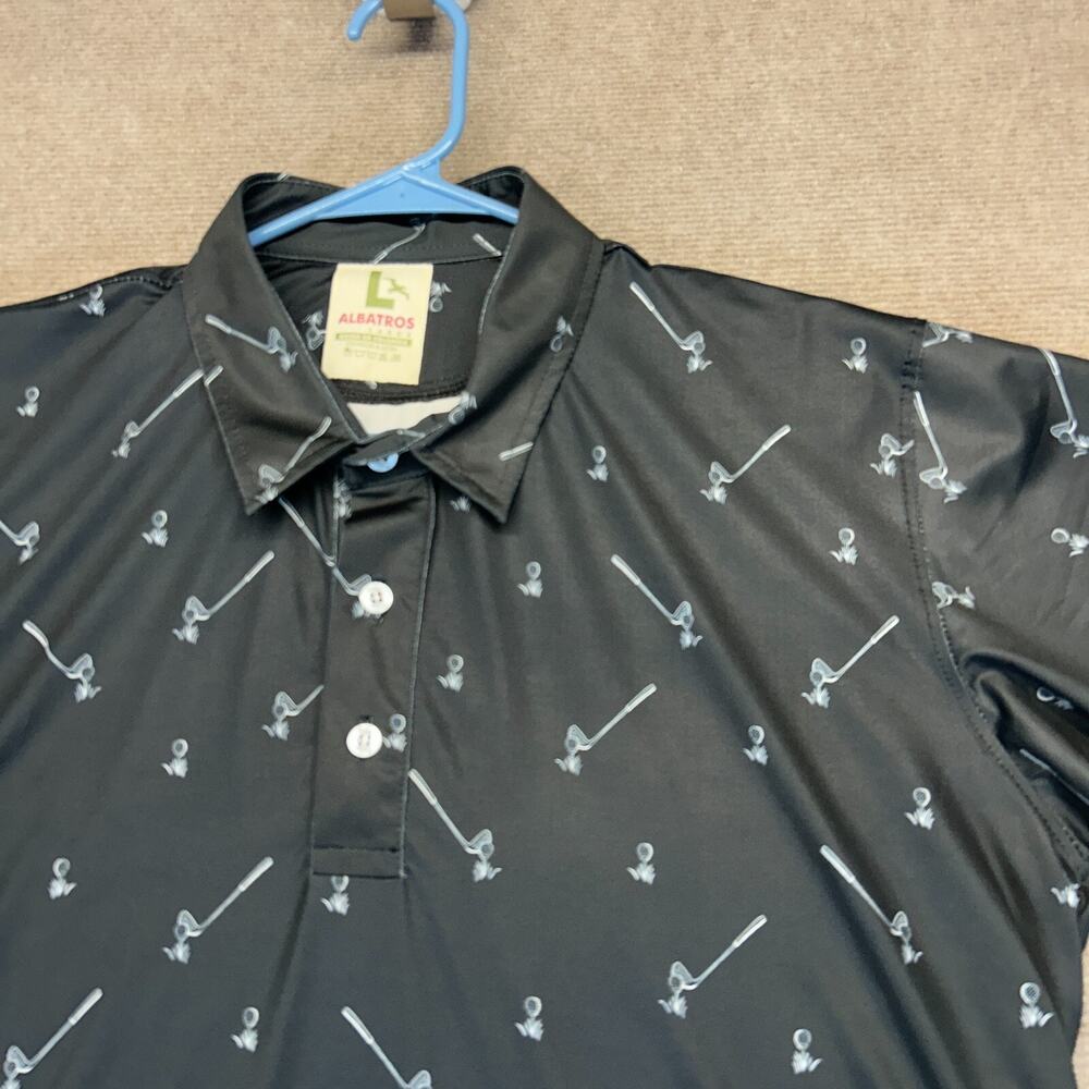 Partner Golf Albatros Performance Polo Shirt Men's Large Short Sleeve Cleek AOP